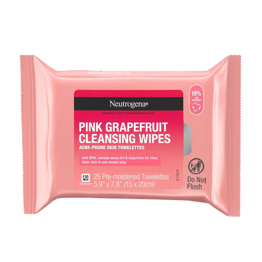 Neutrogena Oil-Free Cleansing Wipes Pink Grapefruit, 25 Count